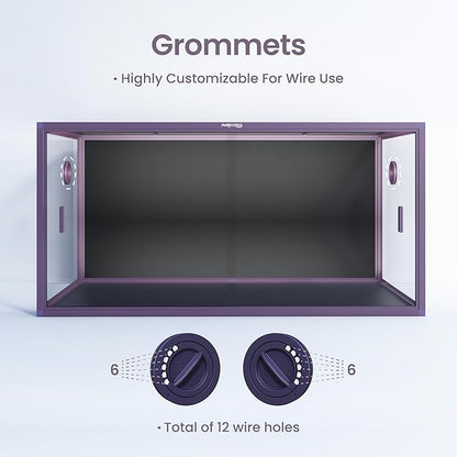 120 Gallon Bearded Dragon Tank,48" x 24" x 24" Reptile Tank with Sliding Door Top Screen Ventilation, Front Opening Reptile Enclosure for Easy Maintenance