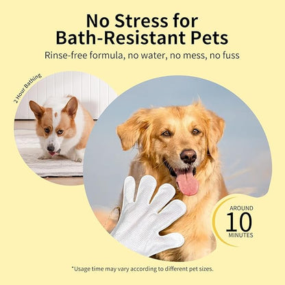 MIOSSZI Pet Gloves Wipes for Dogs & Cats Wipes Cleaning Deodorizing Hypoallergenic No-Rinse Pet Grooming Wipes Unscented Extra Thick Bathing Wipes for Pet Dry Cleaning Daily Care and Travel 8 pcs
