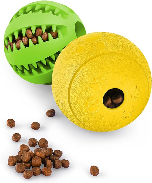 Dog Puzzle Toy 2 Pack, HIPPIH Interactive Dog Toys for Treat Dispensing, Durable Puppy Toys for Teething Small Dogs, Dog Treat Ball for Teeth / Slow Feeder/ IQ Training/ Playing