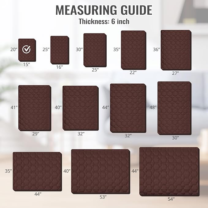 Nanbowang Waterproof Dog Bed Replacement, Washable Pet Pillow Cover Quilted, Lovely Puppy Bed for Dog/Cat 15x20 Brown