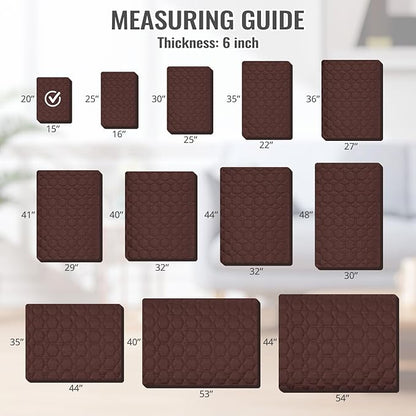 Nanbowang Waterproof Dog Bed Replacement, Washable Pet Pillow Cover Quilted, Lovely Puppy Bed for Dog/Cat 15x20 Brown