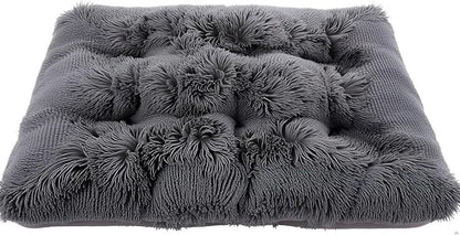 Fluffy Small Dog Bed, Washable Warm Winter Heated Calming Dog Crate Bed for Small Size Dogs, Supportive Plush Crate Pad for Dogs(18 * 12", Dark Grey).