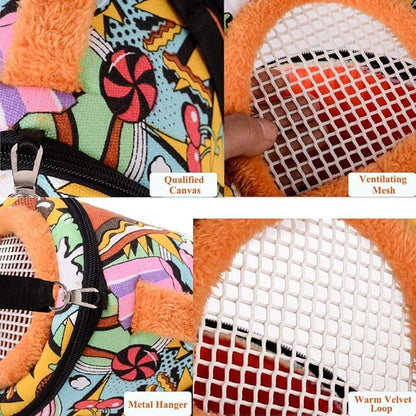 Travel Small Animals Hedgehog Hamster Guinea Pig Carrier for Small Guinea Pigs Rats Chinchillas Hamsters Hedgehogs Carriers Pouch Bag with Detachable Strap Breathable Outdoor Warm Small Pet Carrier
