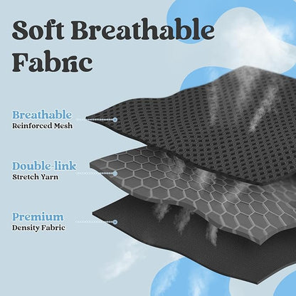 rabbitgoo Dog Harness Small Sized and Leash Set, Step-in Breathable Pet Harness, Soft Walking Reflective Puppy Vest for Small Dogs, Black & Light Blue, L