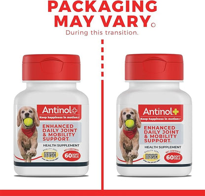 Antinol Plus, Mobility, Hip, and Joint Supplement for Dogs, Green-Lipped Mussels and Krill Oil - Dog Joint Supplement, Better and Faster Than Glucosamine and Chondroitin, 150 Soft Gels
