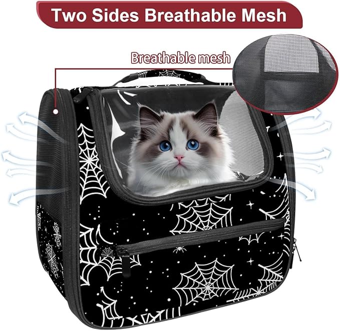 Spider Web 5 Pet Carrier Airline Approved Soft Sided Portable Cozy Travel Pet Bag, Car Seat Safe Carrier for Cats and Dogs