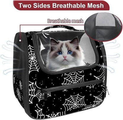 Spider Web 5 Pet Carrier Airline Approved Soft Sided Portable Cozy Travel Pet Bag, Car Seat Safe Carrier for Cats and Dogs