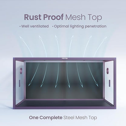 120 Gallon Bearded Dragon Tank,48" x 24" x 24" Reptile Tank with Sliding Door Top Screen Ventilation, Front Opening Reptile Enclosure for Easy Maintenance