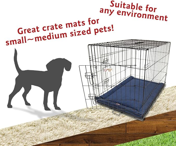 Majestic Pet Orthopedic Memory Foam Dog Crate Mat - Plush Pet Bed Pad for Crates & Kennels | USA Crafted | 30"x21" Villa Navy