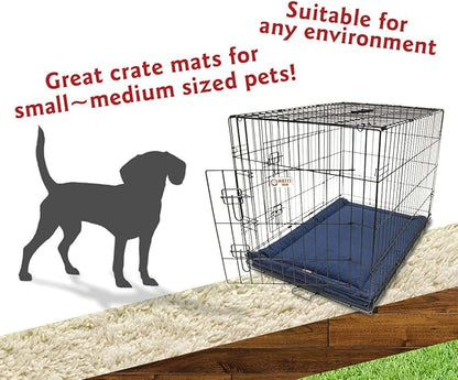 Majestic Pet Dog Crate Mat - Machine Washable Soft Plush Pet Bed Pad for Crates & Kennels | USA Crafted | 30"x21" Villa Navy