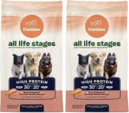 CANIDAE All Life Stages High Protein Dry Dog Food, Salmon & Ancient Grains Recipe, 4 lbs. (Pack of 2)