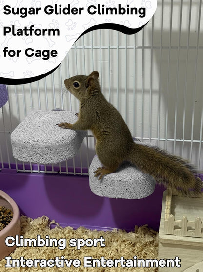 Lava Ledges for Rats 3 Pack Hamster Climbing Ledge Platform Pumice Ledge Shelf Pet Chewing Grinding Toys Small Animals Cage Accessories for Mouse Guinea Pig Gerbil Gray