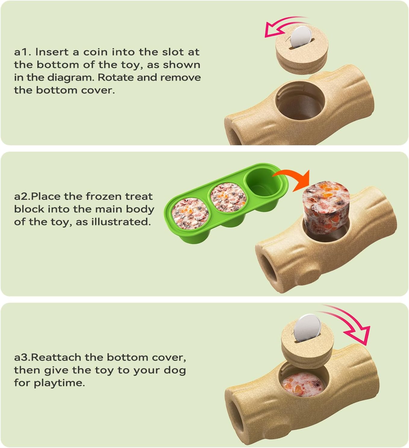 Dog Frozen Treat Toy Accessory(2PC Silicon Trays),This Accessory can be Matched with The Shape of The Stump/Without Stumps