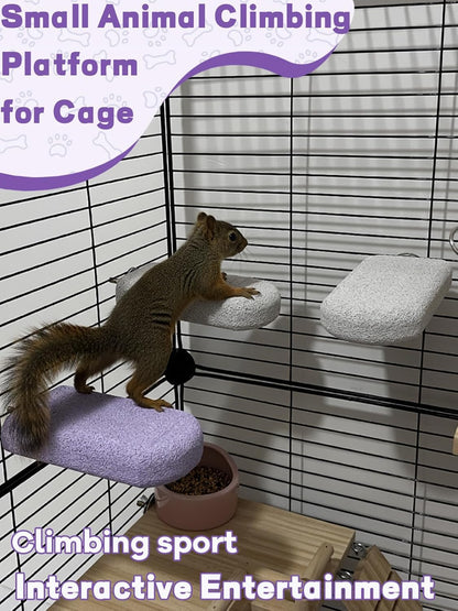 Chinchilla Lava Ledges Rat Climbing Platform 2 Pack Pumice Ledge Shelf Pet Chewing Grinding Toys Small Animals Cage Accessories for Totoro Squirrel Guinea Pig Hamster Purple