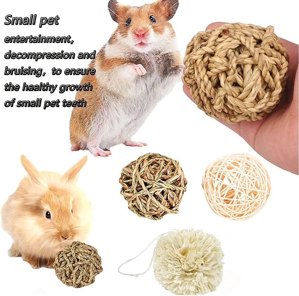 16PCS Guinea Pig Toys, Rabbit Play Balls Rolling, Teeth Care Molar Toys for Hamster Rabbit Guinea Pig Rats Gerbils Hamster Chinchilla Etc