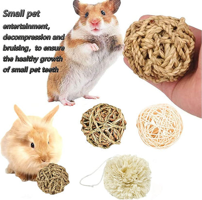 16PCS Guinea Pig Toys, Rabbit Play Balls Rolling, Teeth Care Molar Toys for Hamster Rabbit Guinea Pig Rats Gerbils Hamster Chinchilla Etc