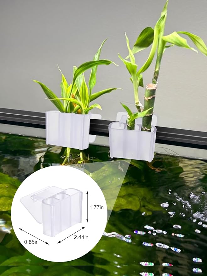 3 Holes Upgraded Aquatic Plant Cup Aquarium Plant Holder for Tank, Hanging Aquarium Plant Holder, Aquarium Aquatic Plant Cultivation, Aquarium Plant Decoration - 2 Pcs White