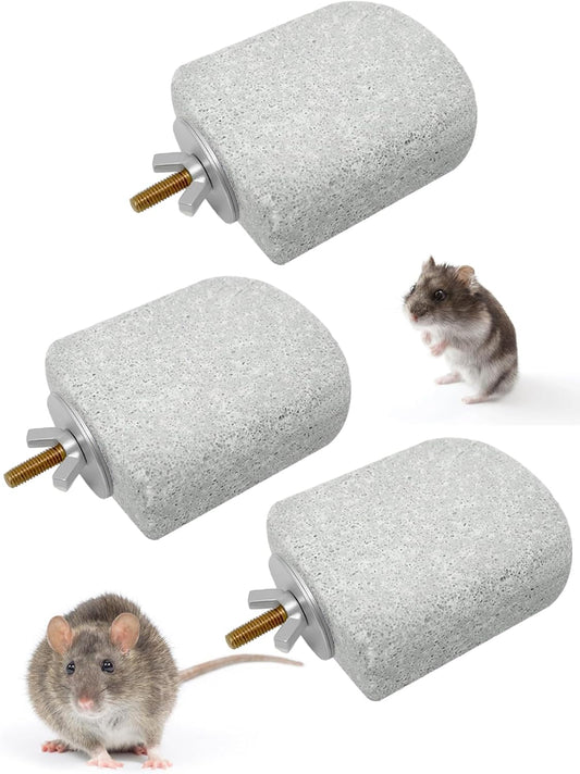 Lava Ledges for Rats 3 Pack Hamster Climbing Ledge Platform Pumice Ledge Shelf Pet Chewing Grinding Toys Small Animals Cage Accessories for Mouse Guinea Pig Gerbil Gray