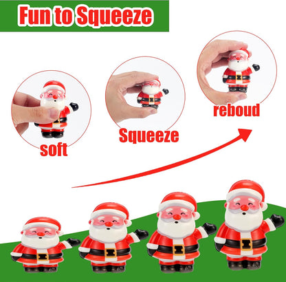24PCS Christmas Squishy for Party Favors Gifts, Stress Relief Toys for Goodie Bags Pinata Fillers, Stocking Stuffer for Kids, Treasure Box Carnival for Prizes Rewards, Fidget Squeeze Advent Calendar