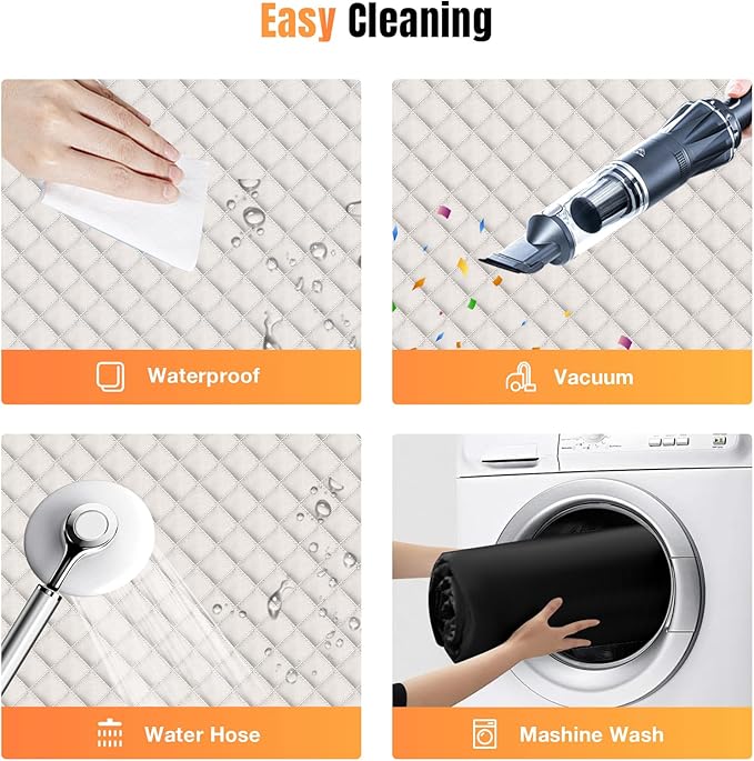 Dog Car Seat Cover for Back Seat, Dog Car Bed Cover with Strong Hard Bottom, Back Seat Extender Hammock for Cars SUV Truck 4 Panels Beige Color