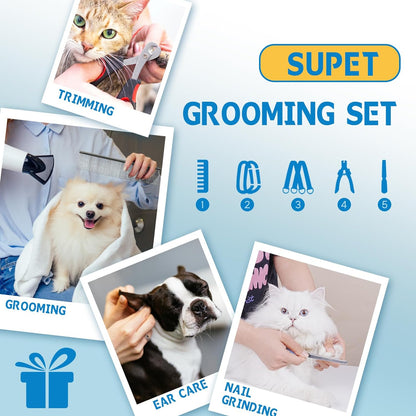 Supet Dog Grooming Hammock Harness for Dogs Cats, Relaxation Pet Nail Clipper Hammock, Restraint Dog & Medium Animal Leashes Sling for Groomingk for Nail Trimming (Blue-Love, M)