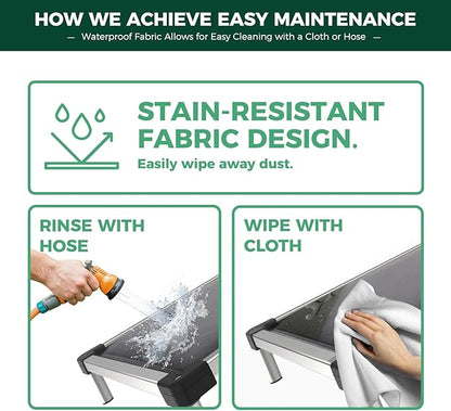 FXW TitanNest Chew-Proof Elevated Dog Bed, Raised Cot for Indoor/Outdoor/Camping Use, Durable & Washable Padded Pet Bed for Small Dogs, 36.0" L x 24.0" W x 4.5" H, Gray