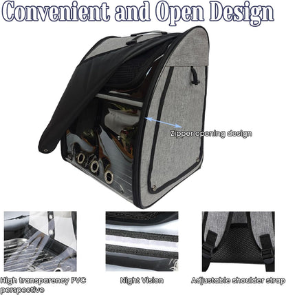 Portable Bird Carrier Backpack - Ideal Bird Travel Carrier for Parrot, Finch, Sparrow - Bird Backpack with Portable Cage