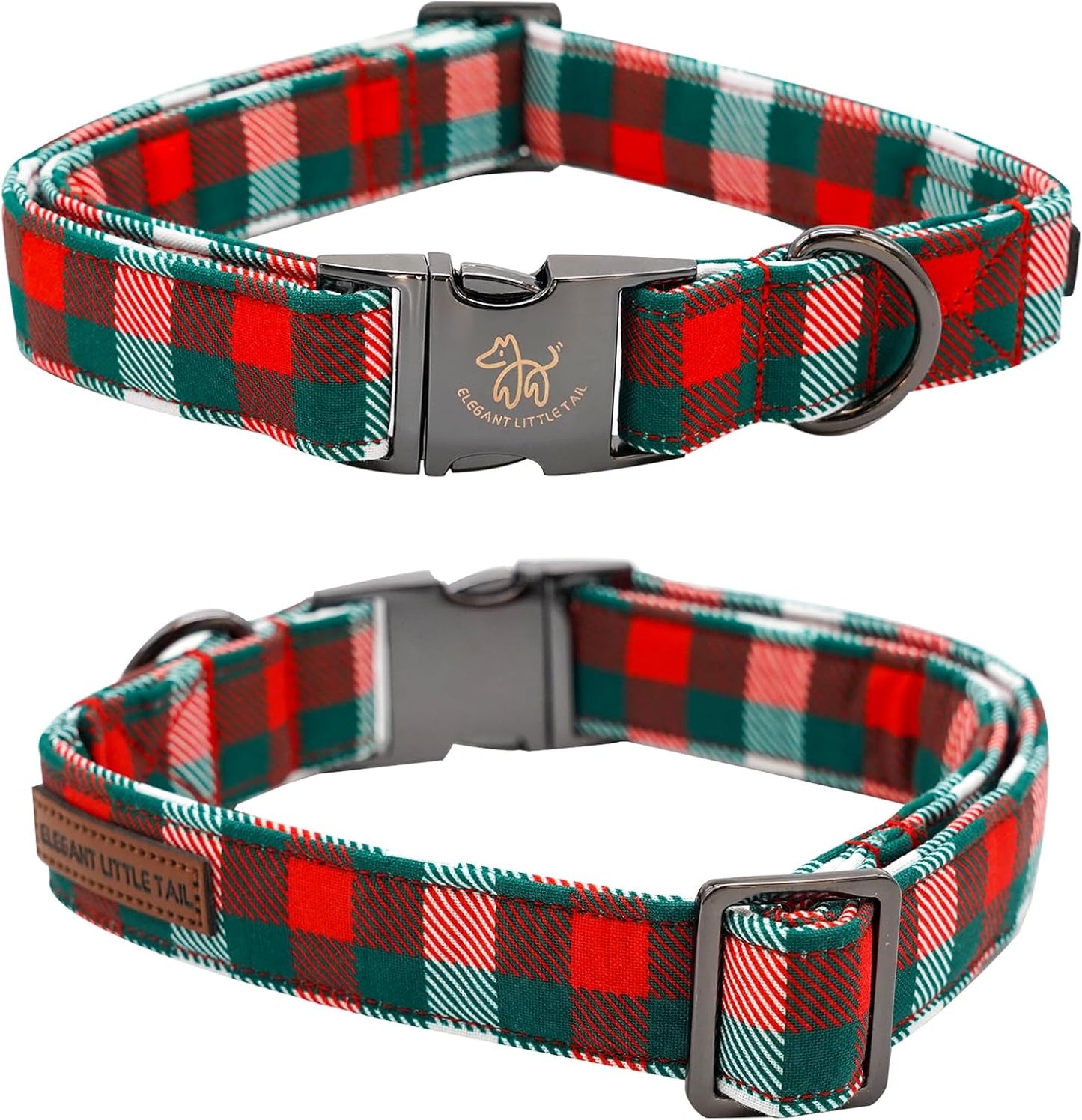 Elegant little tail Dog Collar, Christmas Gingerbread Man Print Pink Pet Collar Cute Dog Collars Male or Female Pet Gift Adjustable Dog Collar for Medium Dogs