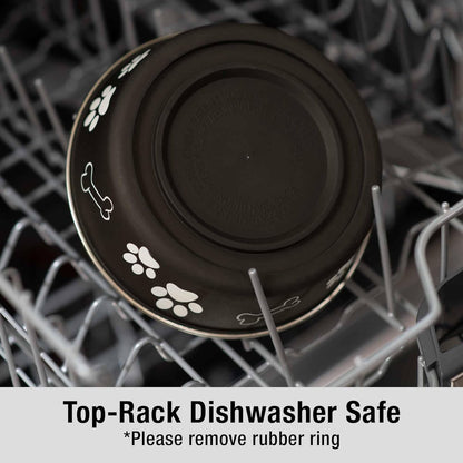 Loving Pets Bella Dog Bowls- Stainless Steel Dog & Cat Bowls - Spill Proof Dog Food Bowl, Cat Bowl, Puppy Essentials & Pet Supplies Great for Home & Travel (Medium 20-35 lbs, Espresso)