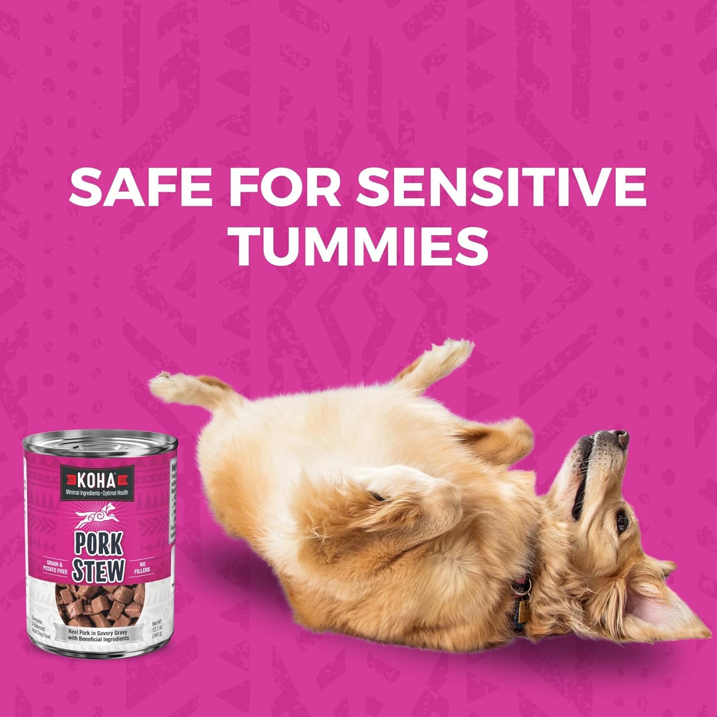 KOHA Minimal Ingredient Pork Stew for Dogs, High Protein Limited Ingredient Dog Food, 12.7oz Cans (Case of 12)