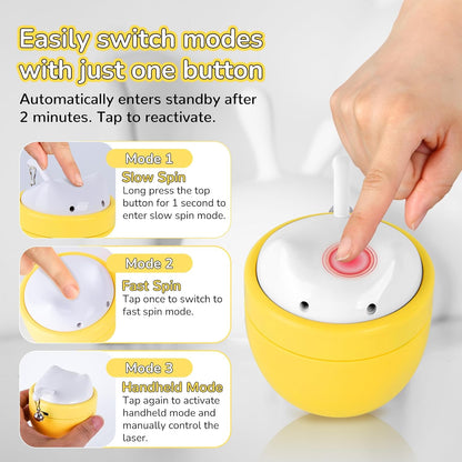 Cat Laser Toy Automatic with Dual Beams, Quiet 35–38dB Rotation, Wobble Base & 3 Modes –– Interactive Laser Automatic Cat Toy for Indoor Cats and Kittens Fun Play