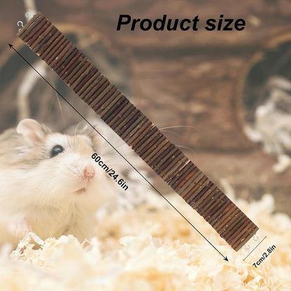 Hamster Wooden Suspension Bridge Rat Climbing Bendable Wooden Ladder Small Animals Arch Bridge Toys for Hamsters Mouse Rat Chipmunk Pig Gerbils Mice Other Small Rodents Animals(25.6L x 2.8W)