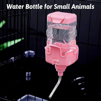 BNOSDM 25 oz Rabbit Water Bottle No Drip for Cage, Top Fill Hanging Water Dispenser for Bunny Crate, Auto Water Feeder for Chinchillas,Squirrels,Guinea Pigs (Pink)