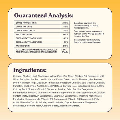 Bundle x Joy Superfood Dry Dog Food - Pet Food for Small, Medium and Large Breeds - Made with Real Ingredients - Nutrient Dense Probiotic Dog Food to Support Healthy Digestion (12 Pound, Chicken)