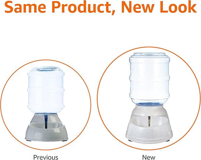 Amazon Basics Gravity Pet Water Dispenser for Cat, Dog, 1 gallon Capacity, Small, Gray