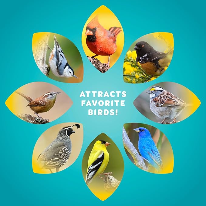 Audubon Park Waste Free Wild Bird Seed – 12 lb. No Mess Blend with Sunflower Hearts & Peanut Pieces – Bird Food for Outside Feeders