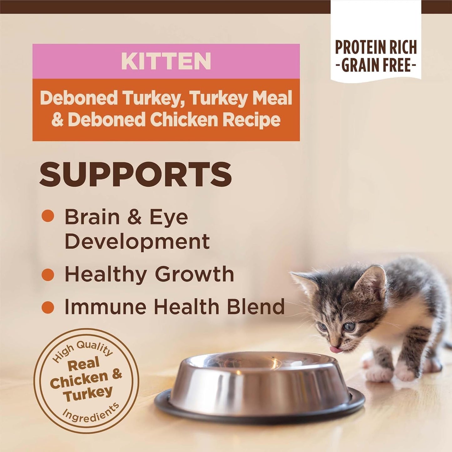 Wellness CORE Kitten Dry Cat Food for Indoor & Outdoor Cats, Grain Free, Natural, Original Turkey, Turkey Meal and Chicken (5 Pound Bag)