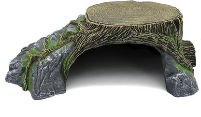 Extra Large Resin Reptile Hideouts Cave Habitat Decor for Reptiles, Amphibians, Fish Tanks and Gecko, Leopard