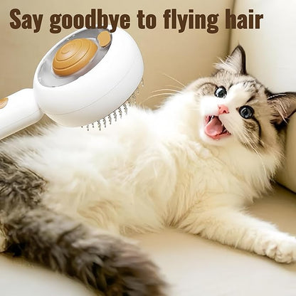 Cat steam brush for indoor cats features blue light technology,combining a dog steam brushes,ideal for the pets steam brushes for dogs and cats,and pet spray hair removal comb user GREY