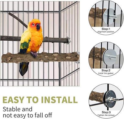 Bird Toys, Natural Parrot Toys for Small Macaws, Budgies, Lovebirds, Finches, Small and Medium Sized Birds Peppercorn Wood Apple Tree Perch Wood Set