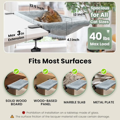 Cat Bed for Desk with Foldable & Sunken Design,Cozy Faux Rabbit Fur cat Desk Bed for Home Working&Gaming Play,Sturdy Framework Maximum Hold Up to 33lb