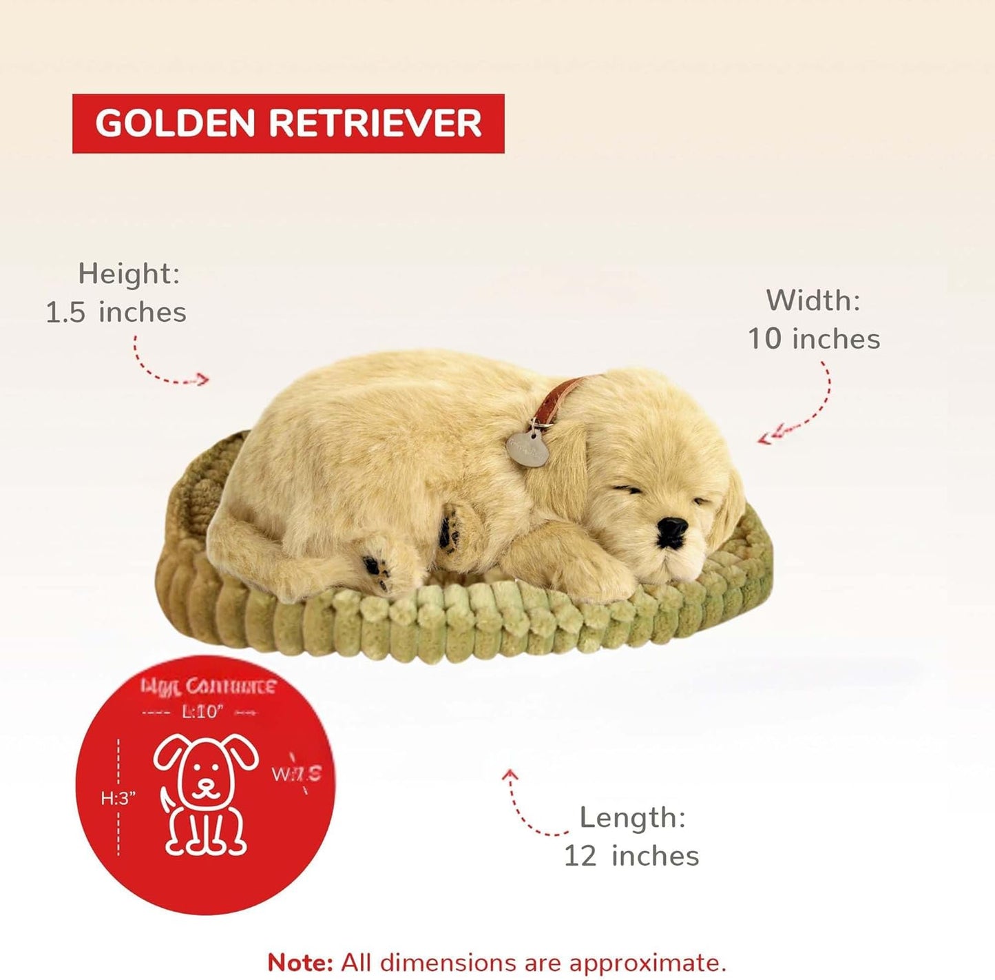 Original Petzzz Golden Retriever, Realistic, Lifelike Stuffed Interactive Pet Toy, Companion Pet Dog with 100% Handcrafted Synthetic Fur