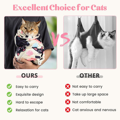 35.4“ Cat Wrap for Cutting Nails Self-Adherent Fabric Cat Wrap for Grooming Cat Restraint for Nail Clipping Anti-Escape Cat Calming Wrap Within 22lbs