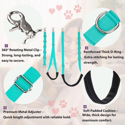 Dog Grooming Belly Band Pet Grooming Supplies 3 Sets Professional Dogs Belly Straps Pets Dogs Groomer Extension Strap Table Arm Loop Extender for Small Medium Large Pets (Light Green)