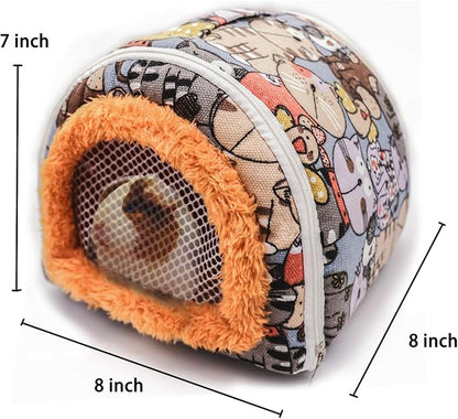 KAMEIOU Portable Small Animals Hedgehog Hamster Carrier Bag Case with Detachable Strap Zipper Breathable Small Guinea Pig Rat Chinchillas Hamster Hedgehog Carrier Pounch Bag for Small Animal Carriers
