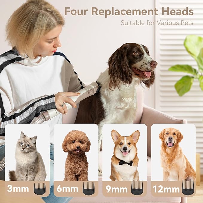 Redroad Dog Grooming Kit 14000PA, Dog Grooming Vacuum, Professional Pet Grooming Vacuum with 6 Pet Tools for Shedding Thick and Thin Dogs Cats Hair, Acuum Suction Removes 99% of Dogs Cats Hair, P17