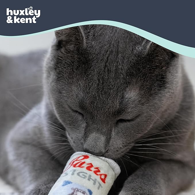 Huxley & Kent Plush Cat Toy - Interactive Catnip Toy for Cats & Kittens - Soft Kitty Toy with Crinkle & Catnip - Fun Indoor Play Toy - Purrs Light