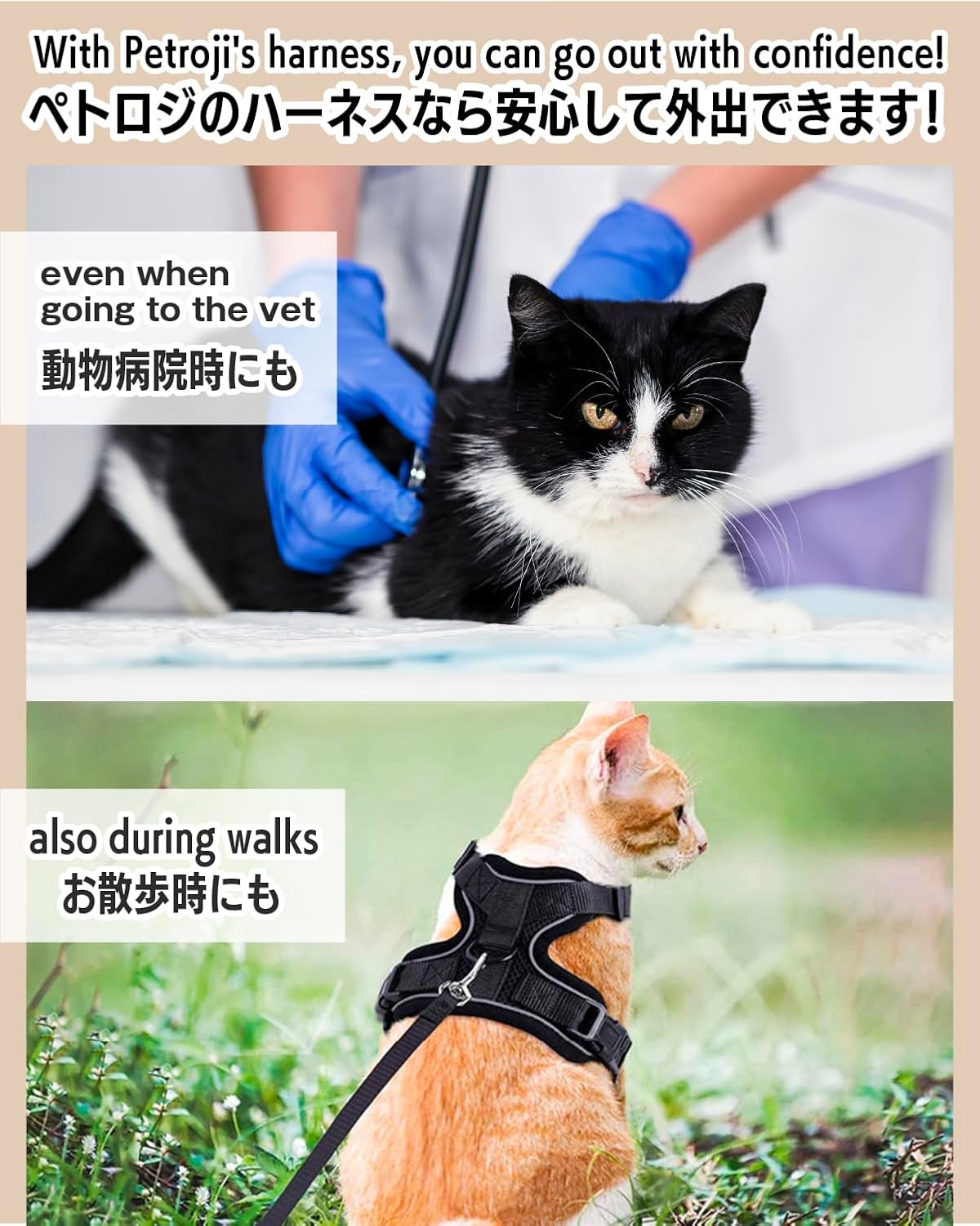 Cat Harness Escape Proof with Leash for Walking, Travel Vest Soft Chest Support, Adjustable Size, Escape Proof Soft Adjustable Vest Harnesses, Breathable, Kittens, Small Dogs (美/背縄/紅1/S)