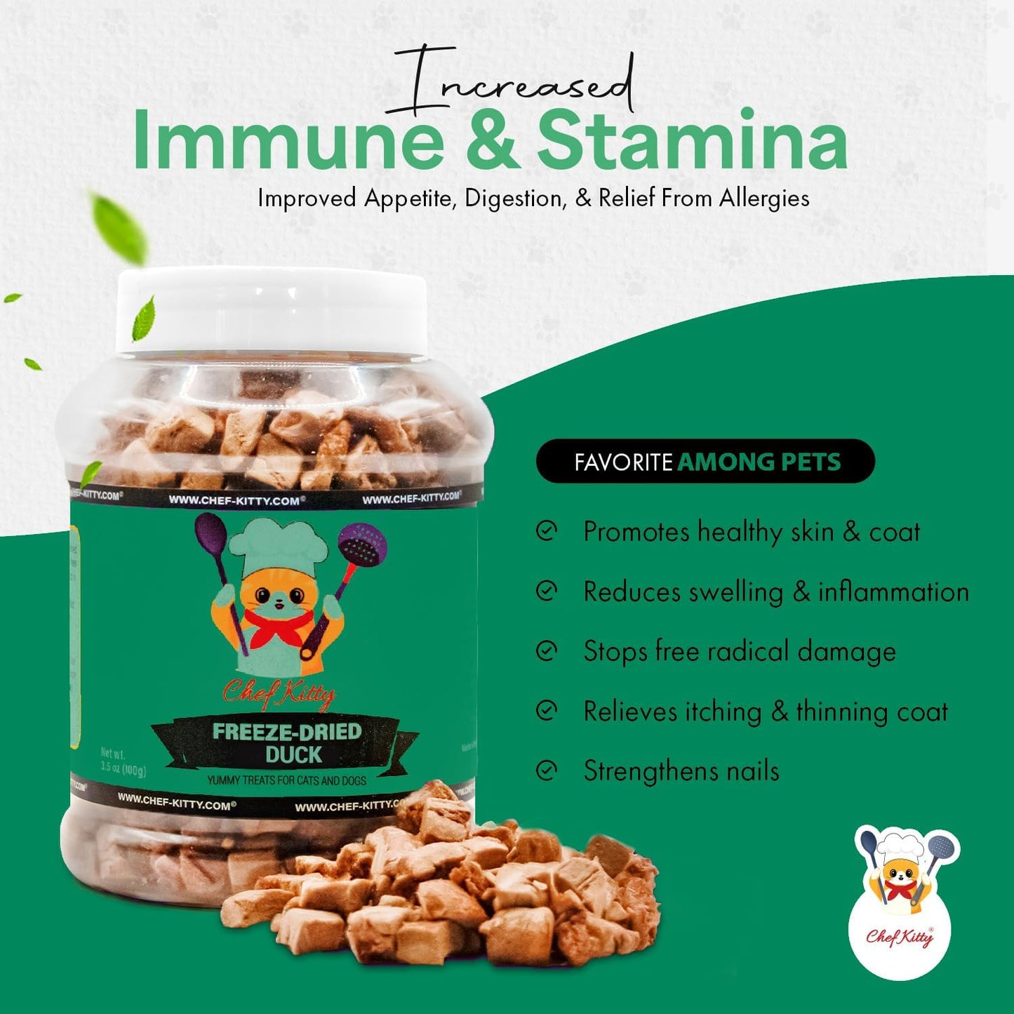 Freeze-Dried Duck Treats for Cats & Dogs – 100% Human Grade, Single Ingredient, High-Protein, Healthy Snack – No Additives or Preservatives – 3.0oz - Inspected & Tested in USA