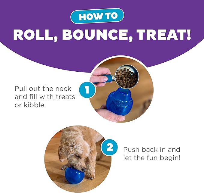 Outward Hound Lil' Snoop Interactive Treat Dispensing Dog Toy, Puzzle Ball Slow Feeder for Small to Medium Dogs, Mint-Scented for Mental Stimulation & Boredom Relief, BPA-Free, 3.9-Inch, Blue